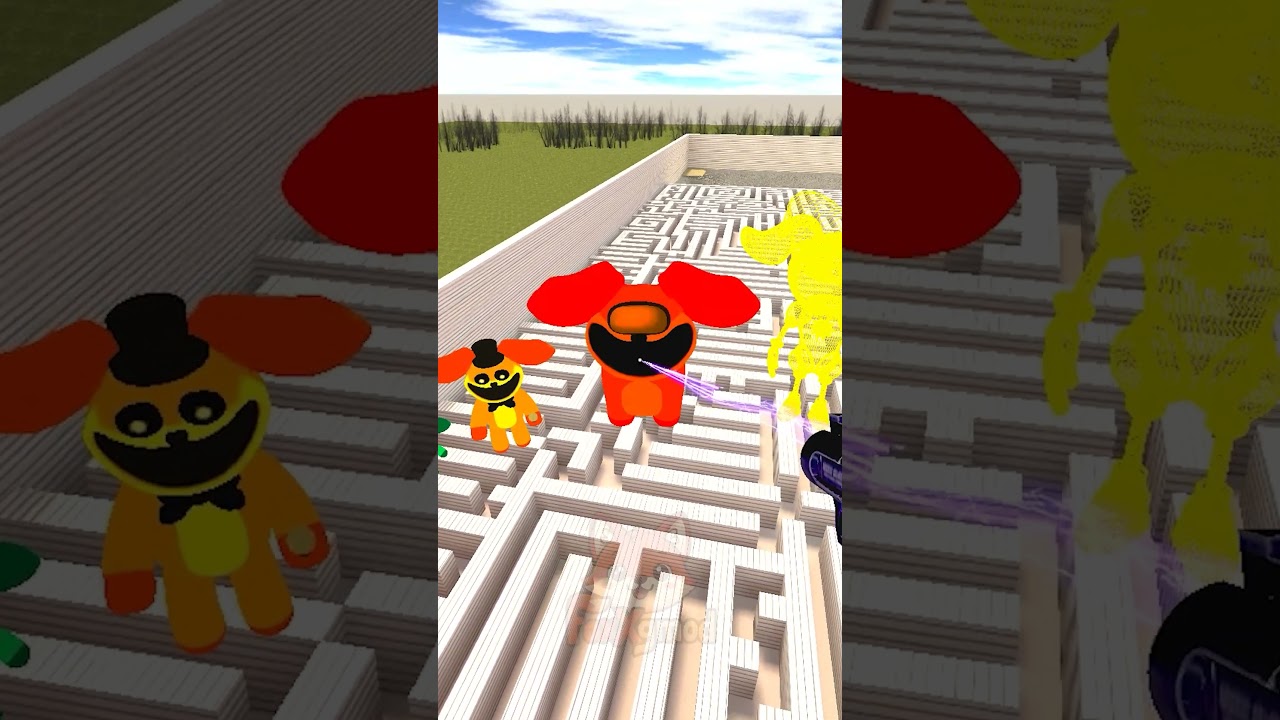 GUESS ALL SIZES POPPY PLAYTIME ALL DOGDAY FAMILY IN BIG MAZE ! Garry`s Mod