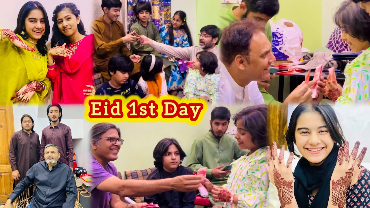 1st Day of Eid ul Fiter || Eidi hi Eidi #allahhuakbar #familyvlog #eid #eidmubarak @rayyanandfamily
