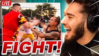 Adin Ross Reacts To Nick Briz PURE CHAOS AT THE PARK! 5v5 Basketball!