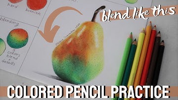 BEGINNER COLORED PENCIL PRACTICE PLUS DEMO | COLORFUL PEAR DRAWING