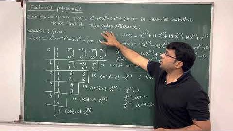 Conversion into Factorial Polynomial and finding third order forward difference
