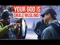 Your gods small muslims mansur vs christian lady  hyde park