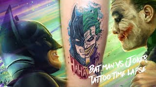 BATMAN VS JOKER TATTOO TIMELAPSE