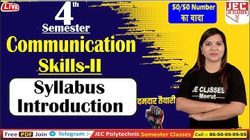 #00 Communication Skills-II  4rt Semester Class By Monika Mam  UPBTE 4rt Sem. All Branch  JE CLASSES