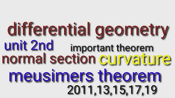 MSc maths previous//differential geometry unit 2nd