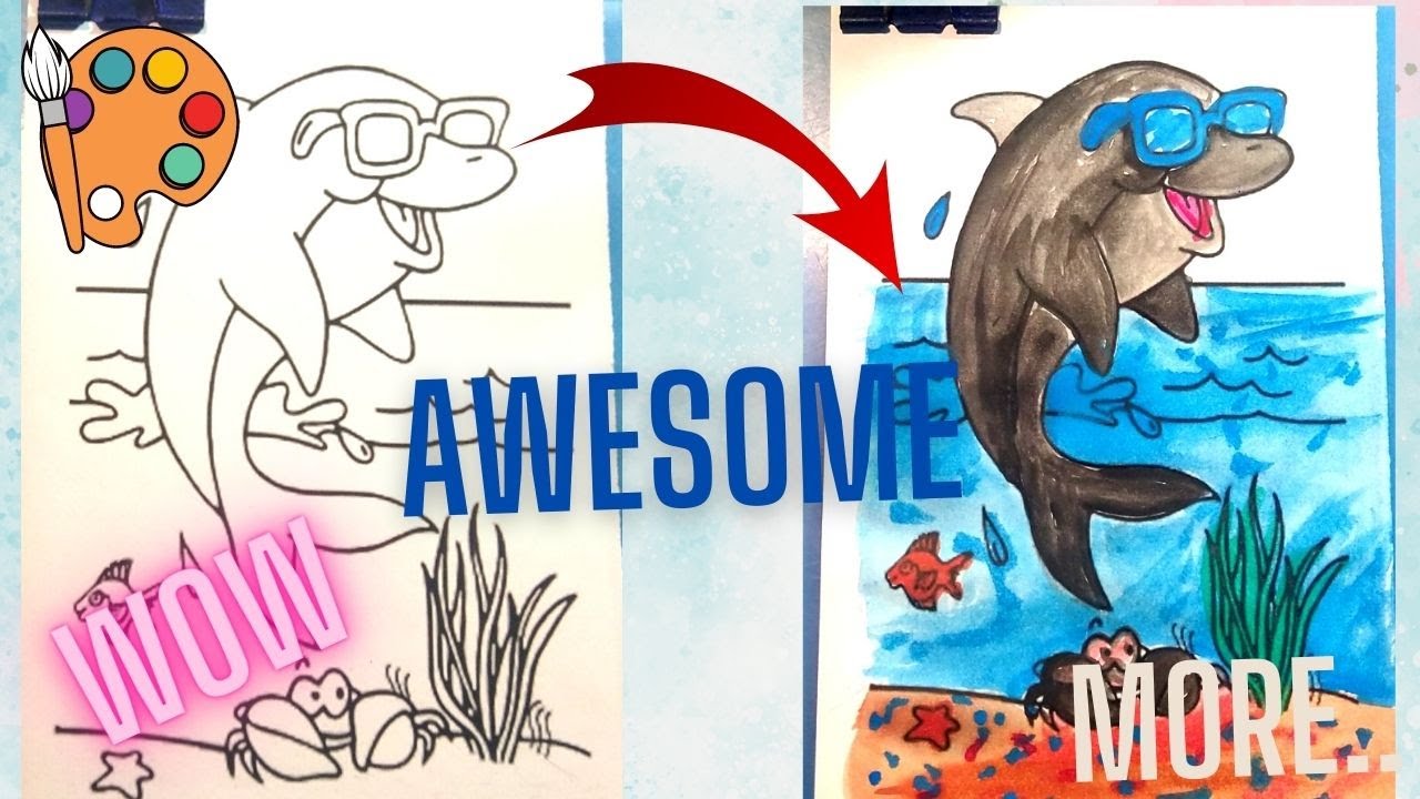 How to color Dolphin| Perfect colouring | Perfect Drawing | Dolphin ...