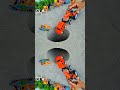Royal Bulletin tractor pushing black orange blue car in pit #tractor #jcb #toys #shorts #viral
