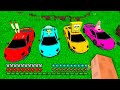 THIS IS SPONGEBOB CAR AND PATRICK CAR AND SQUIDWARD CAR AND MR KRABS CAR IN MINECRAFT