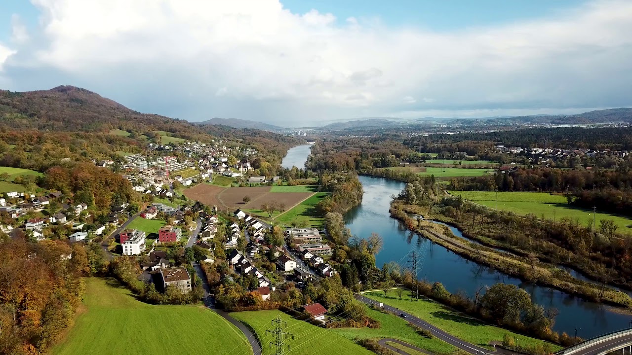 Drone Views of Switzerland in 4k Aarau  Kttigen
