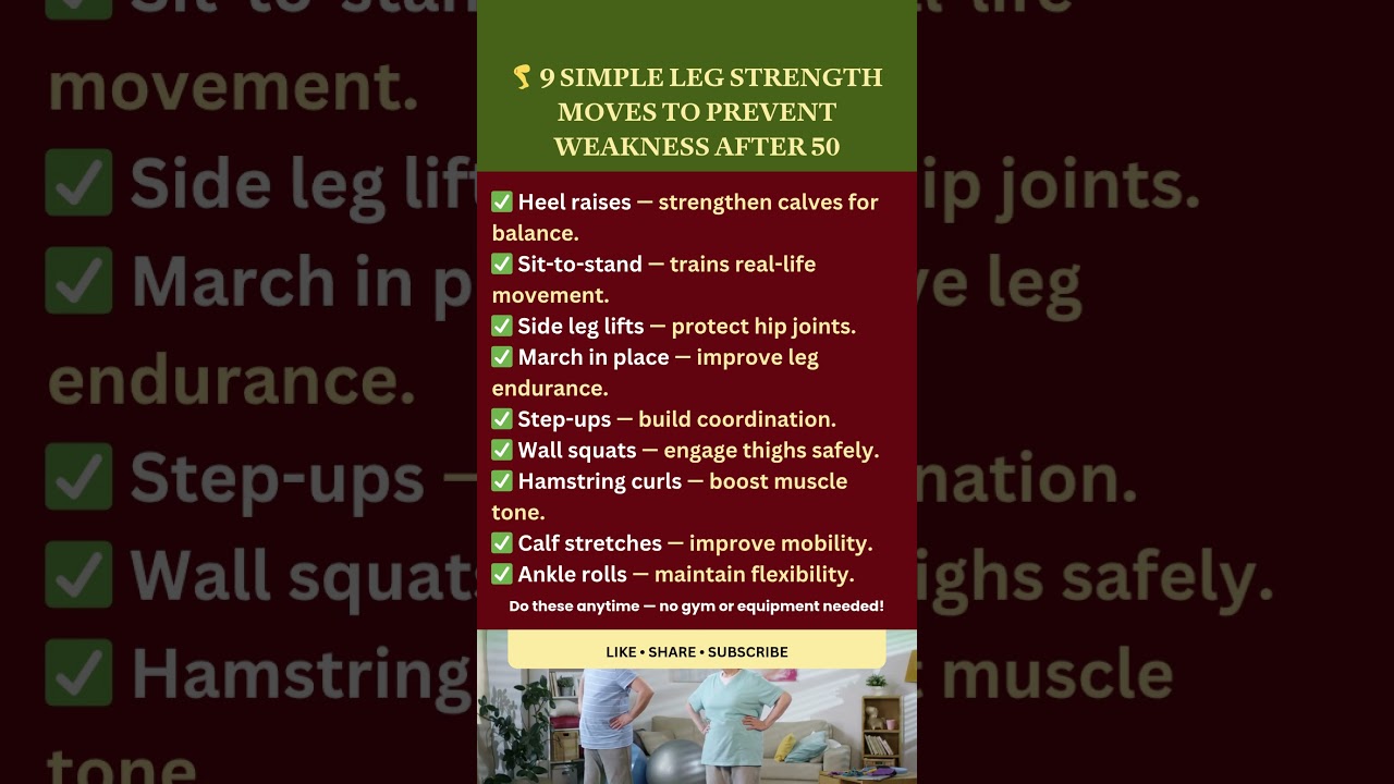 🦵 Simple Leg Exercises to Stay Strong After 50