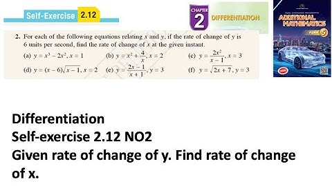 Differentiation self-exercise 2.12 Q2 pembezaan latihan kendiri 2.12 form 5 add maths kssm spm