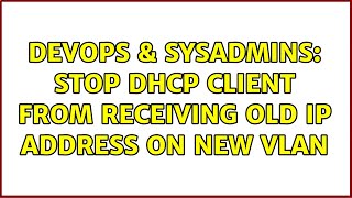 DevOps & SysAdmins: Stop DHCP client from receiving old IP address on new VLAN (3 Solutions!!) Wealth