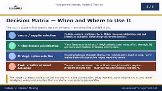 Management Lesson Series - Decision Matrix.