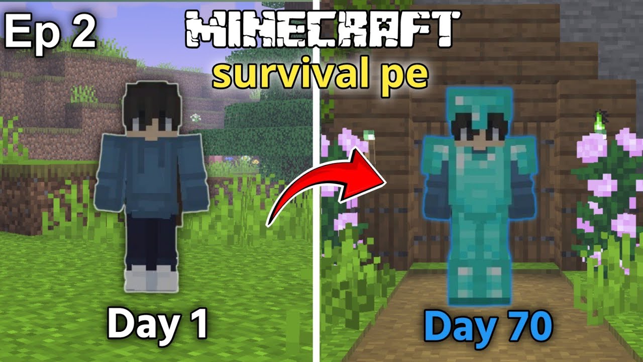Day 1 to Day 100 🎯 Minecraft pe Survival🌳[Ep2] Minecraft ⛏️#minecraft ...