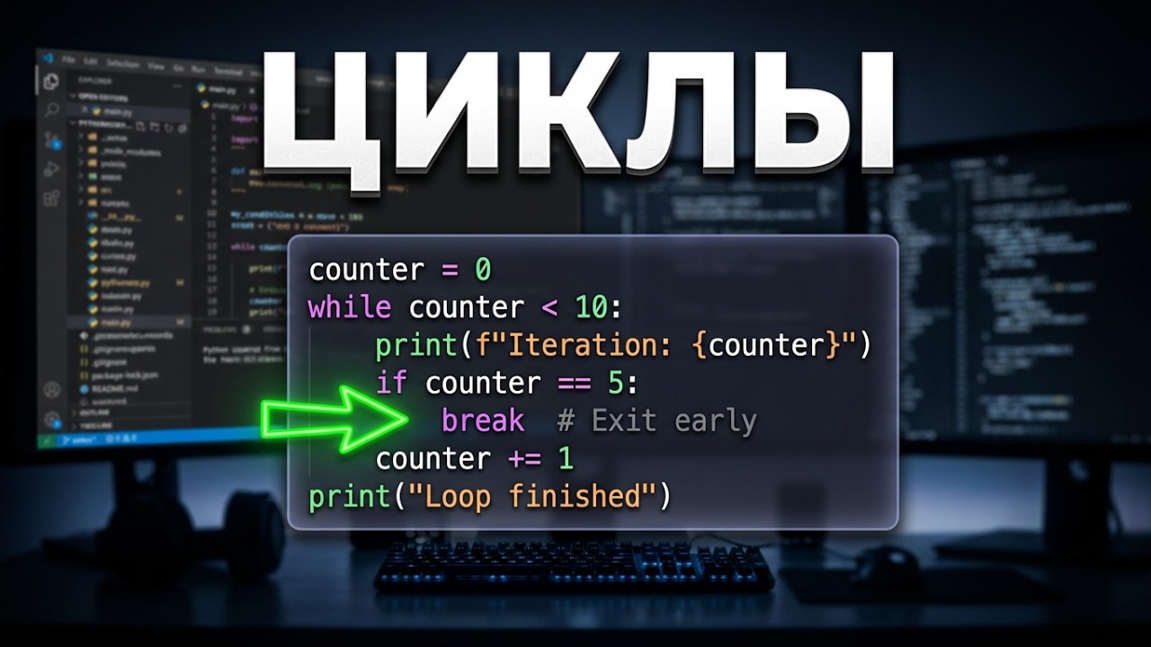 Изучение PYTHON (урок №4): циклы WHILE и FOR. Операторы BREAK и ...