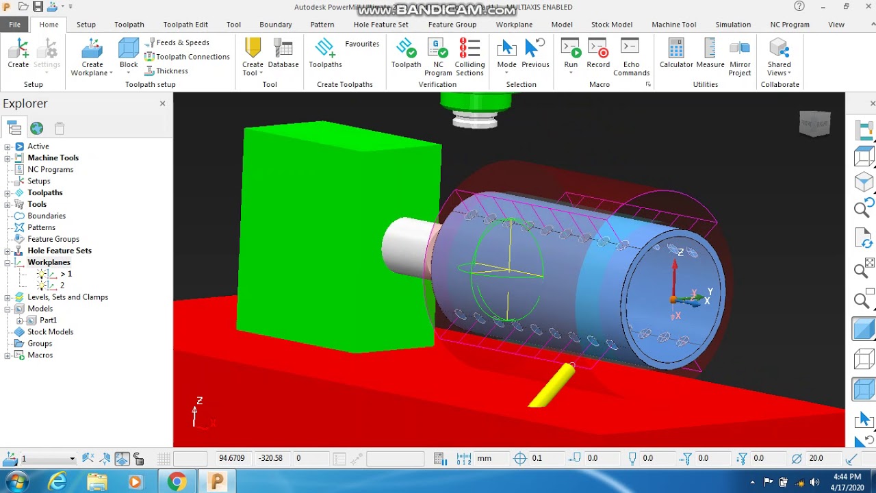 PowerMill - 4Axis Drilling#Autodesk powermill 2020 - YouTube