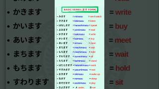 Japanese Basic Verbs – ます FormPerfect for JFT/JLPT  beginners Save this post and practice.#japan