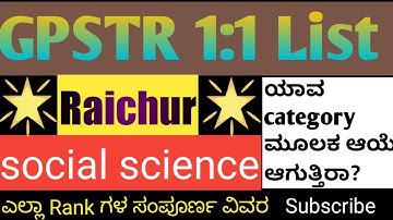 gpstr probable 1:1 list | Raichur | Social science #gpstr #gpstr2022 #gpstrlatestnews