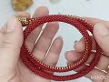 Red Ouroboros Beaded Necklace Snake