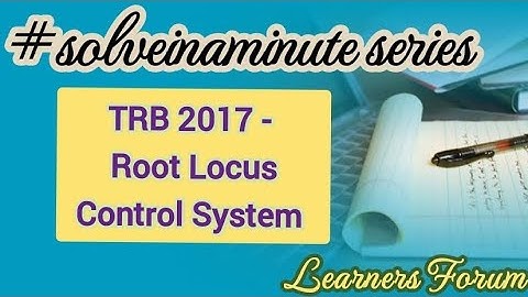 Root Locus | Break points | TRB Question | Control System | #solveinaminute