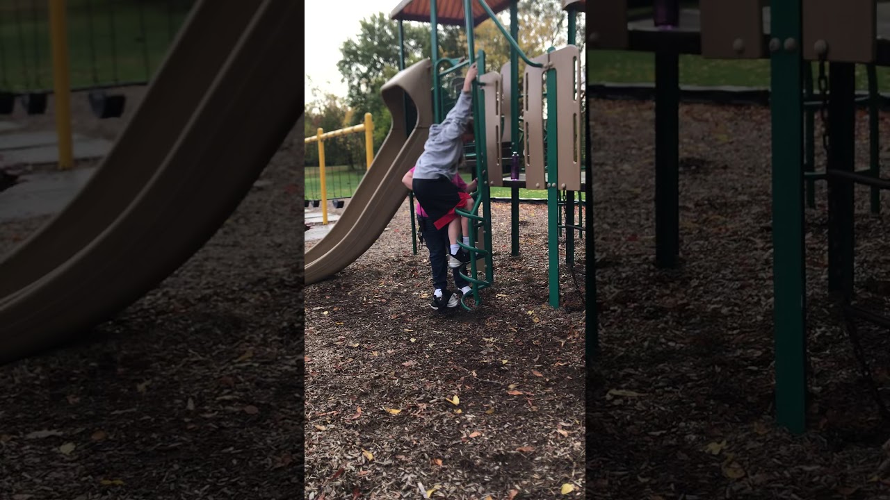 Stupid kid gets stuck in playground - YouTube