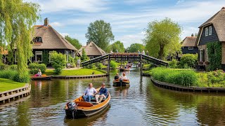 🇳🇱 Giethoorn Boat Trip | Netherlands Hidden Gem 4K | 🌿 Magical Canal Village