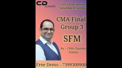 Live Batch CMA Final Group 3 SFM & Tax