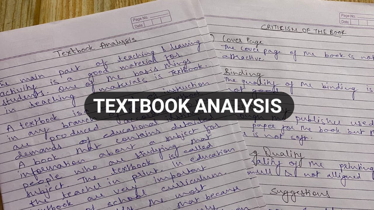 textbook analysis assignment
