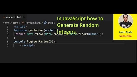 In JavaScript how to Generate Random Integers