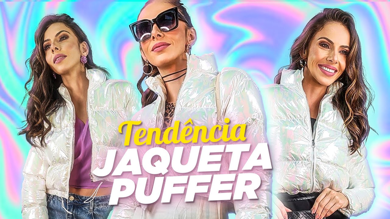 Jaqueta Puffer Tendência Moda Feminina / couro