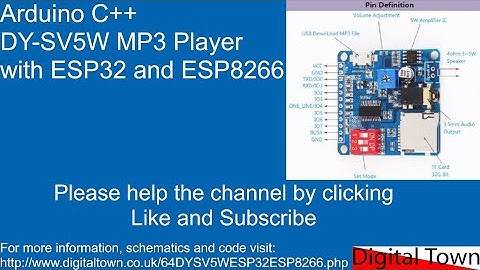 Arduino C++ DY-SV5W MP3 Player with ESP32 Dev Module and ESP8266 D1 Mini