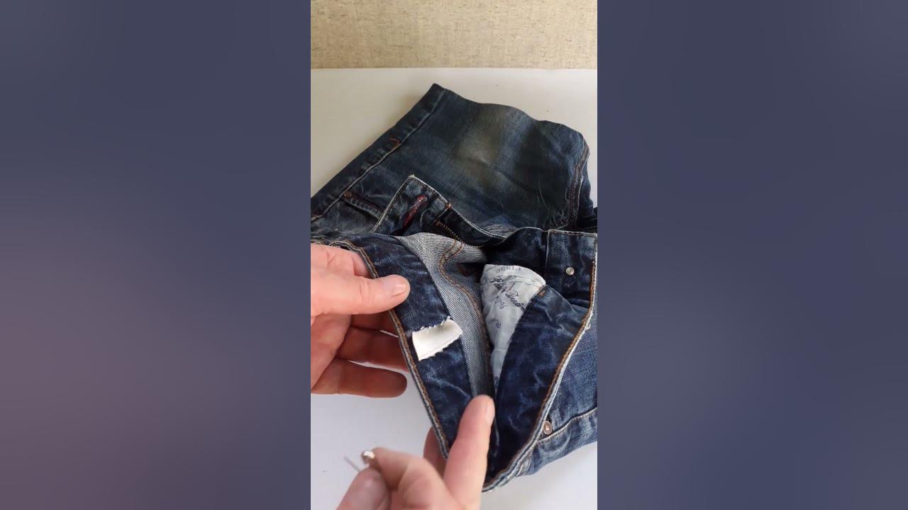 How To Make Jeans Waist Smaller (without sewing!) - YouTube