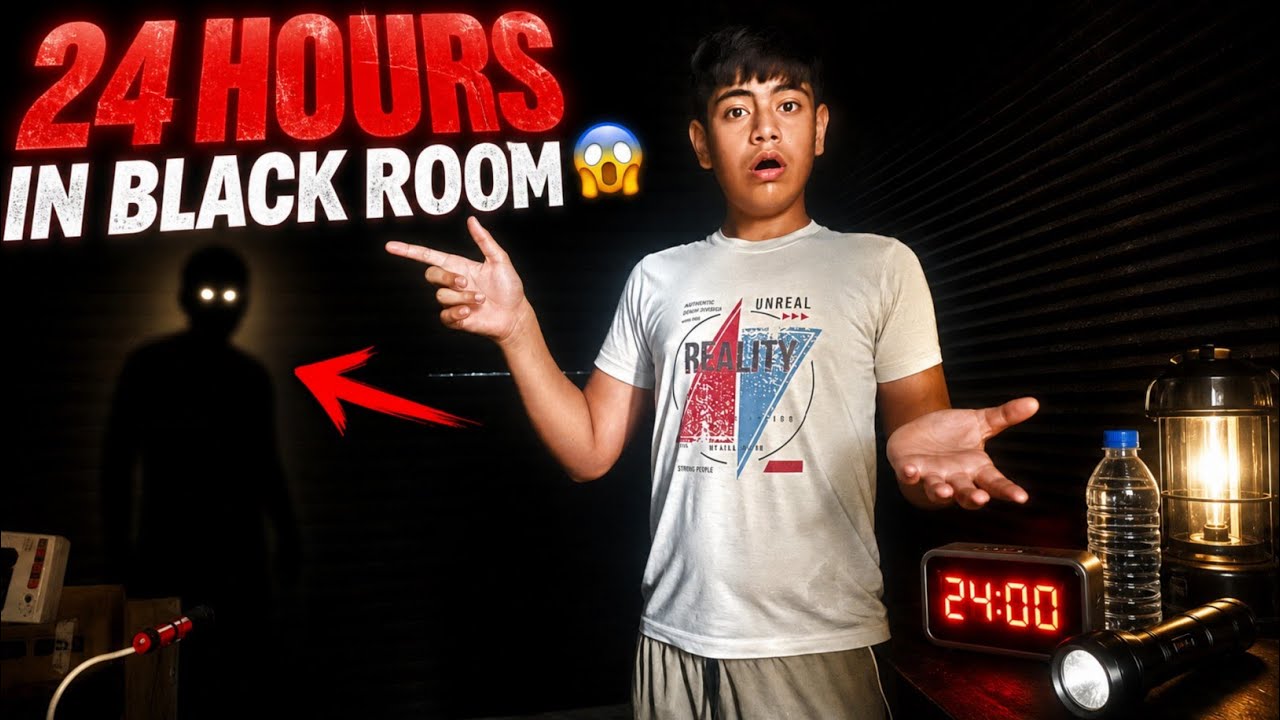 I Spent 24 Hours In a Black Room 😰 - YouTube