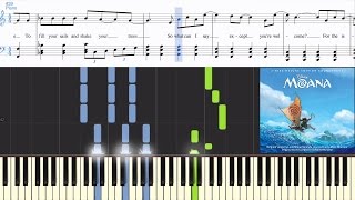 Dwayne Johnson - You're Welcome (from Moana) (Synthesia Piano Tutorial w/Lyrics) chords