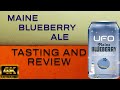 Ufo beer company maine blueberry ale  full tasting and review  4k