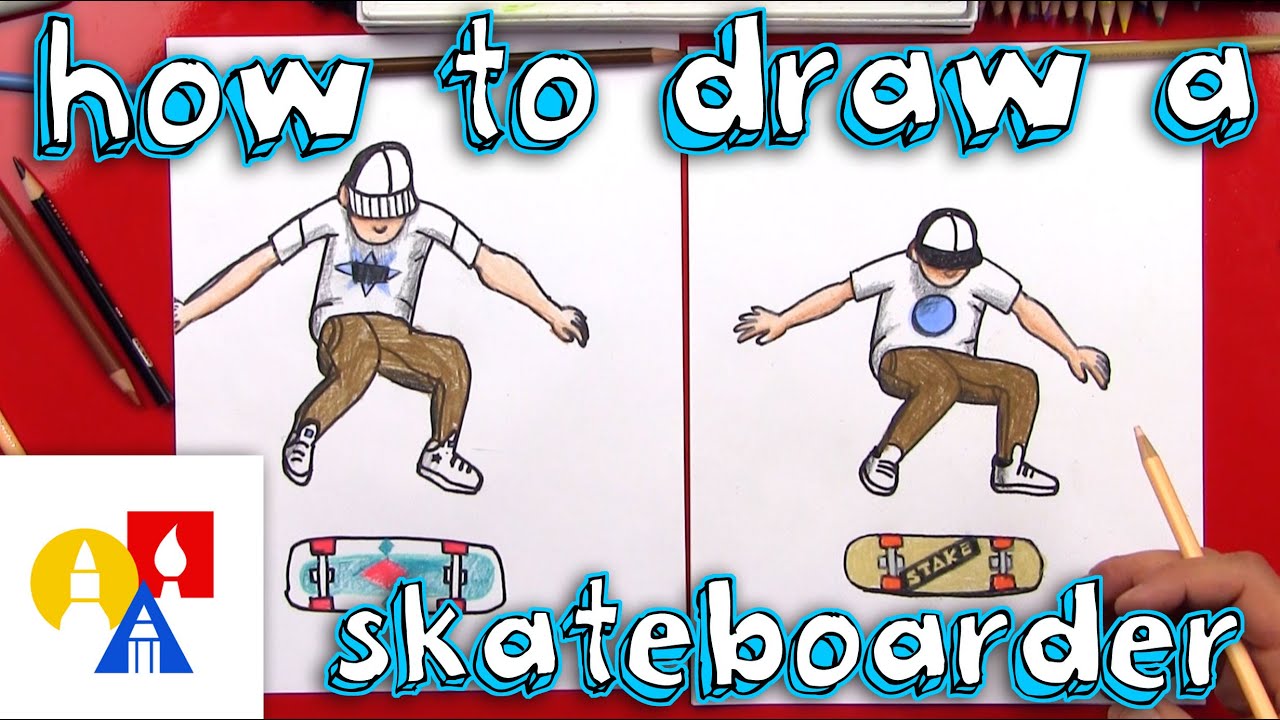 How To Draw A Skateboarder Doing A Kickflip YouTube