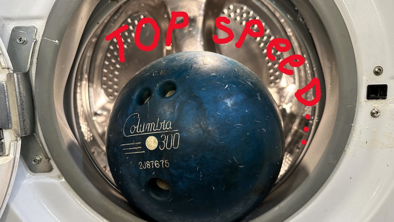 Experiment Bowling Ball on Top Speed in a Washing Machines YouTube