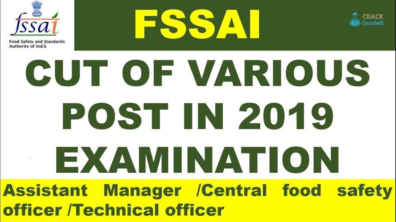 Cut off FSSAI 2019