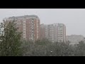 Winter returned to Moscow. Snowfall in Moscow. May 8, 2017. Canon 70d Video test