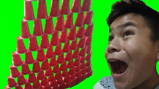HUGE RED SOLO CUPS TOWER!!! (EPIC FAIL)