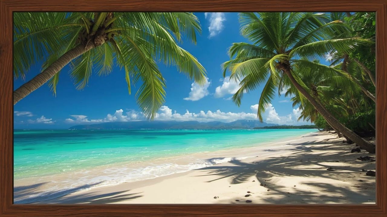 Tropical Beach Escape l Framed TV Art l 2 hour loop