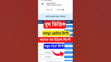 খসড়া ভোটার লিস্ট PDF ডাউনলোড. SIR Khosra Talika Kivabe Dekhbo. SIR Draft Roll West Bengal Download