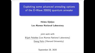 LANL: Using Advanced Annealing Options of D-Wave 2000Q
