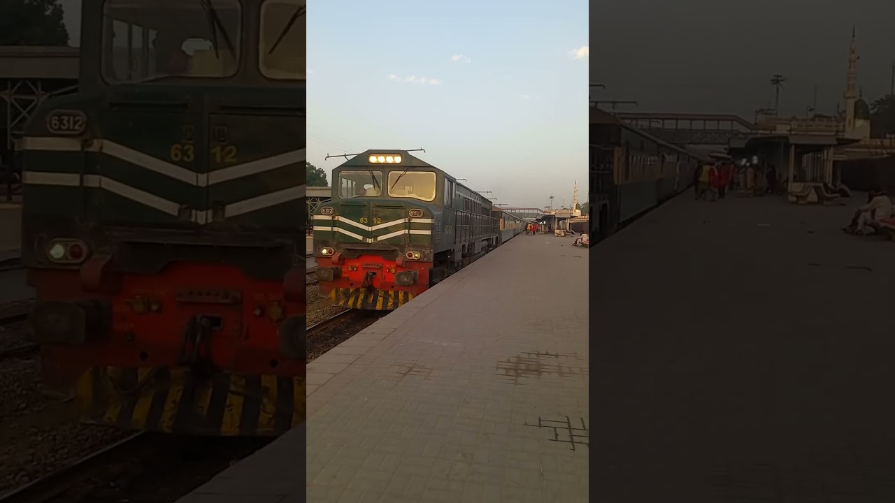 Chinese locomotive leading the fastest train tezgam arriving Multan Cantt 