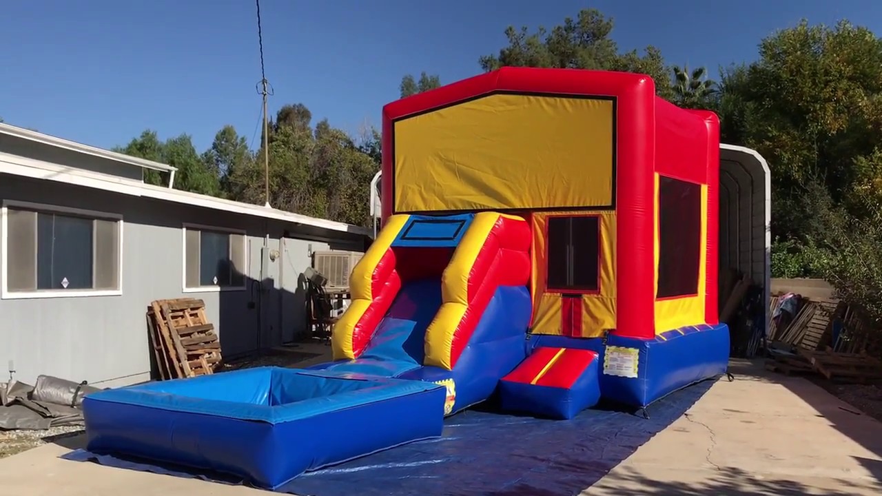 Inflatable Combo Modulo House with Pool -Water Slide Combo Unit. Model # : Combo MH13-1