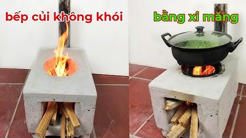 Dùng sọt nhựa bỏ đi làm bếp củi không khói từ xi măng cực đẹp @hoainamvlog-v3s