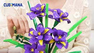 CUBIMANA Flowers Botanicals Iris Building Set