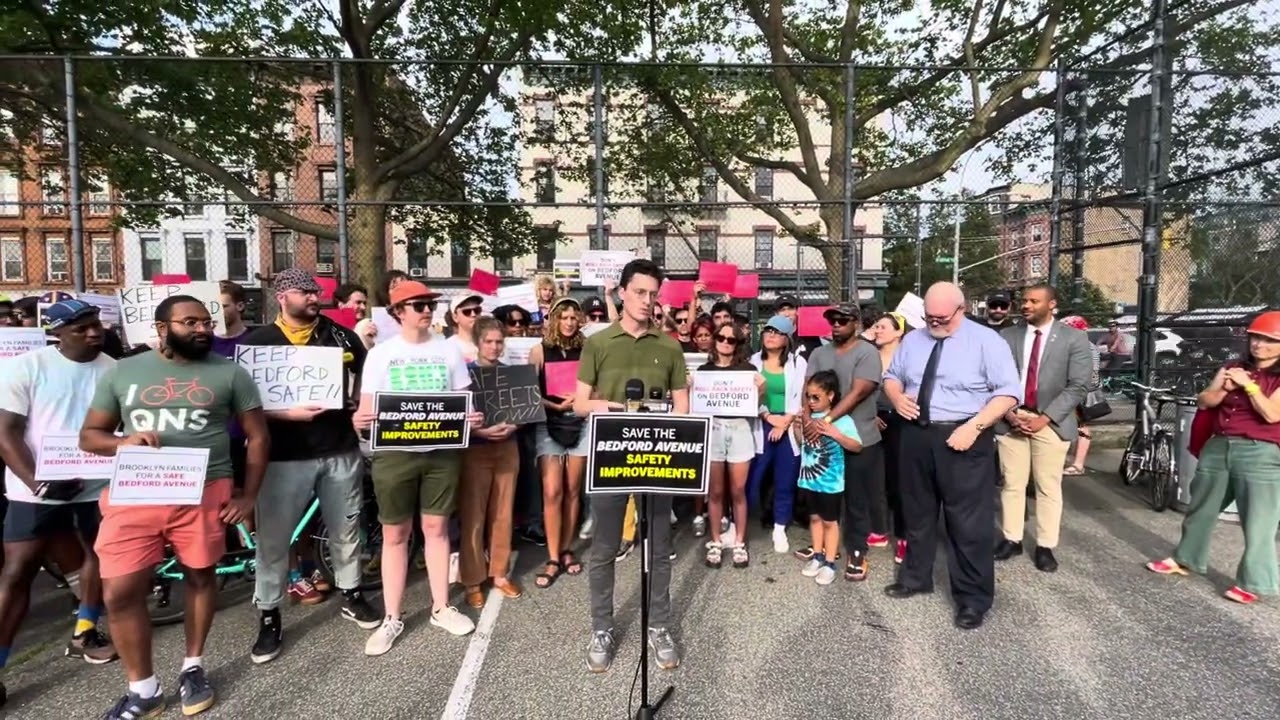 The Better Bedford Ave Bike Lane Removal Hasidic Jewish Area Rally and March 6/18/25 To Lafayette