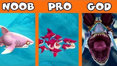 NOOB vs PRO vs GOD!!! (HUNGRY SHARK WORLD)