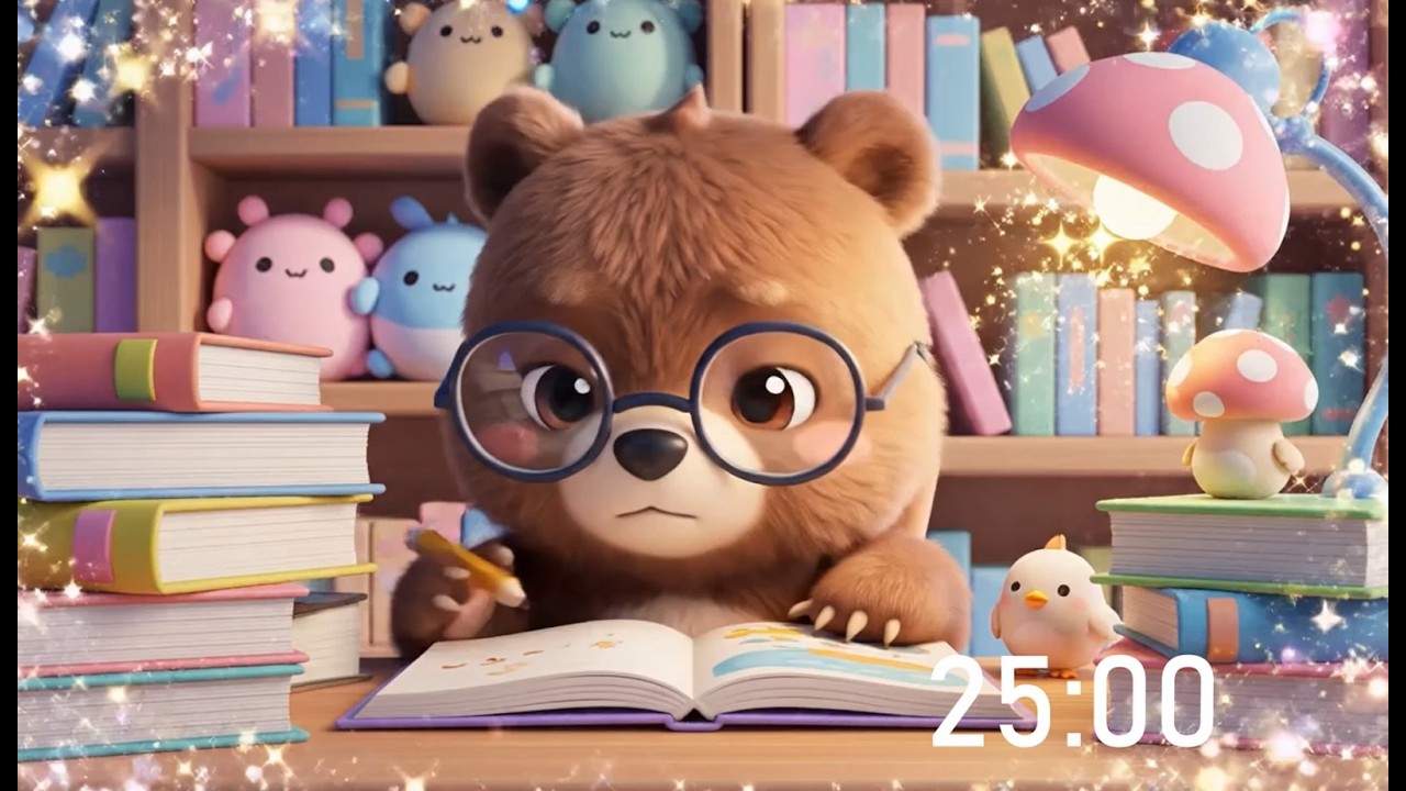 🐻 Kawaii Bear Study Timer ⏰ | 25 Minute Focus Timer | Cute Pomodoro ...